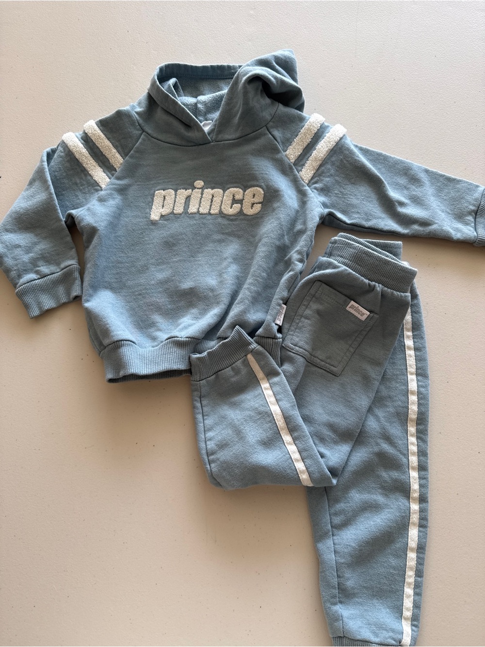 Prince Light Blue Hoodie with White Chenille Logo